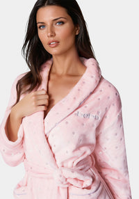 Other View-Sliver Foil Plush Robe-Light Pink