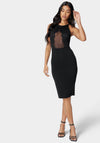 Peekaboo Lace Knit Pencil Dress