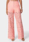 High Waist Wide Leg Lace Pant