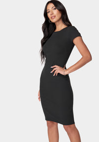 Short Sleeve Midi Rib T-Shirt Dress