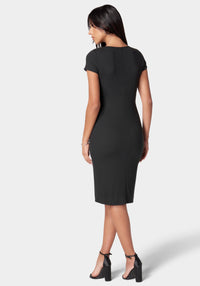 Short Sleeve Midi Rib T-Shirt Dress