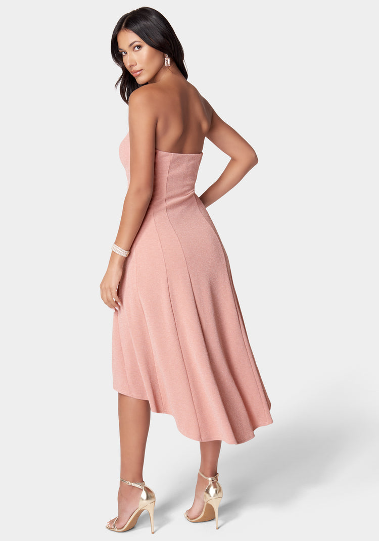 Strapless Midi Flare Dress