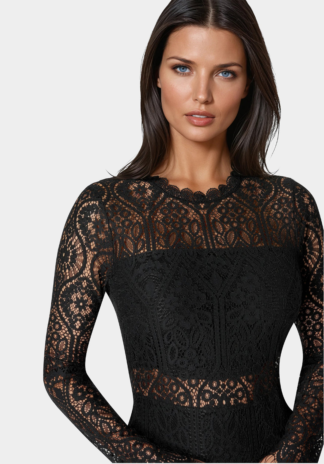 Bebe Women's Bandeau Lace Dress - Black Bebe Women's Bandeau Lace Dress - Black