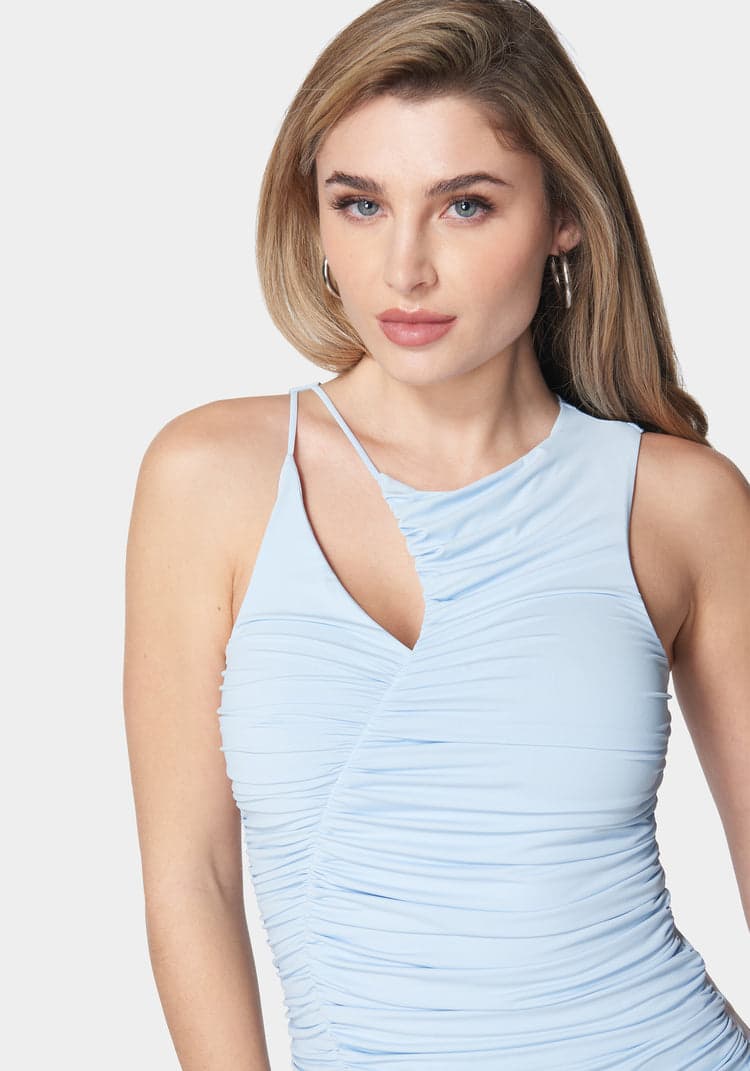 Slit Front Ruched Top