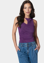 Slit Front Ruched Top