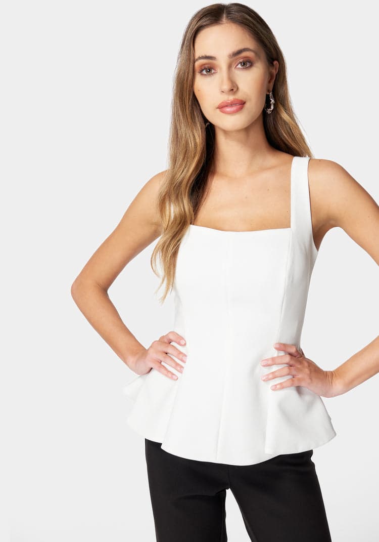 Stylish Plus Size Peplum Top with Mesh Appliques
