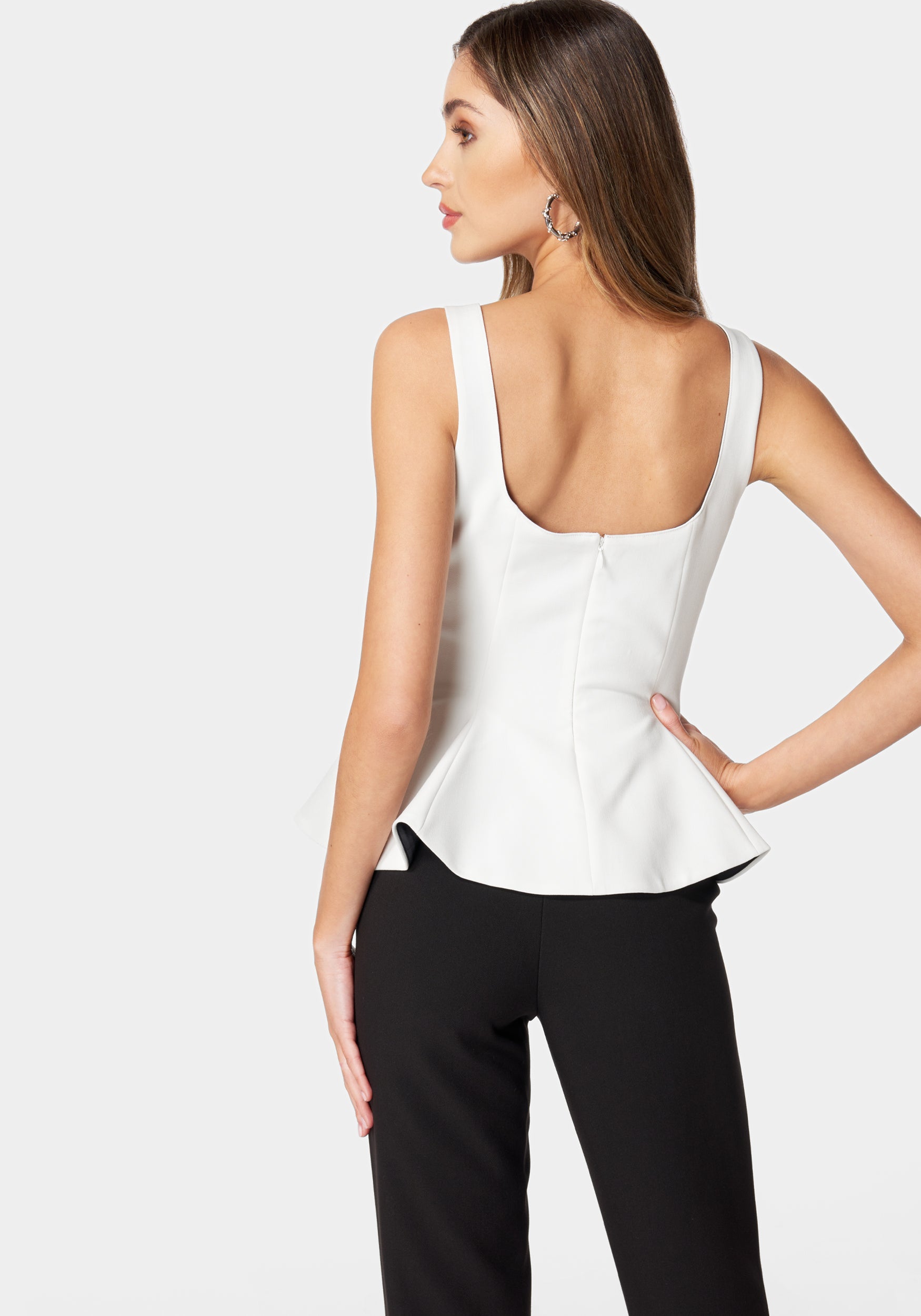 トップス L'AUBE BLANC Balloon peplum Tops Balloon peplum Knit tops – L'AUBE BLANC