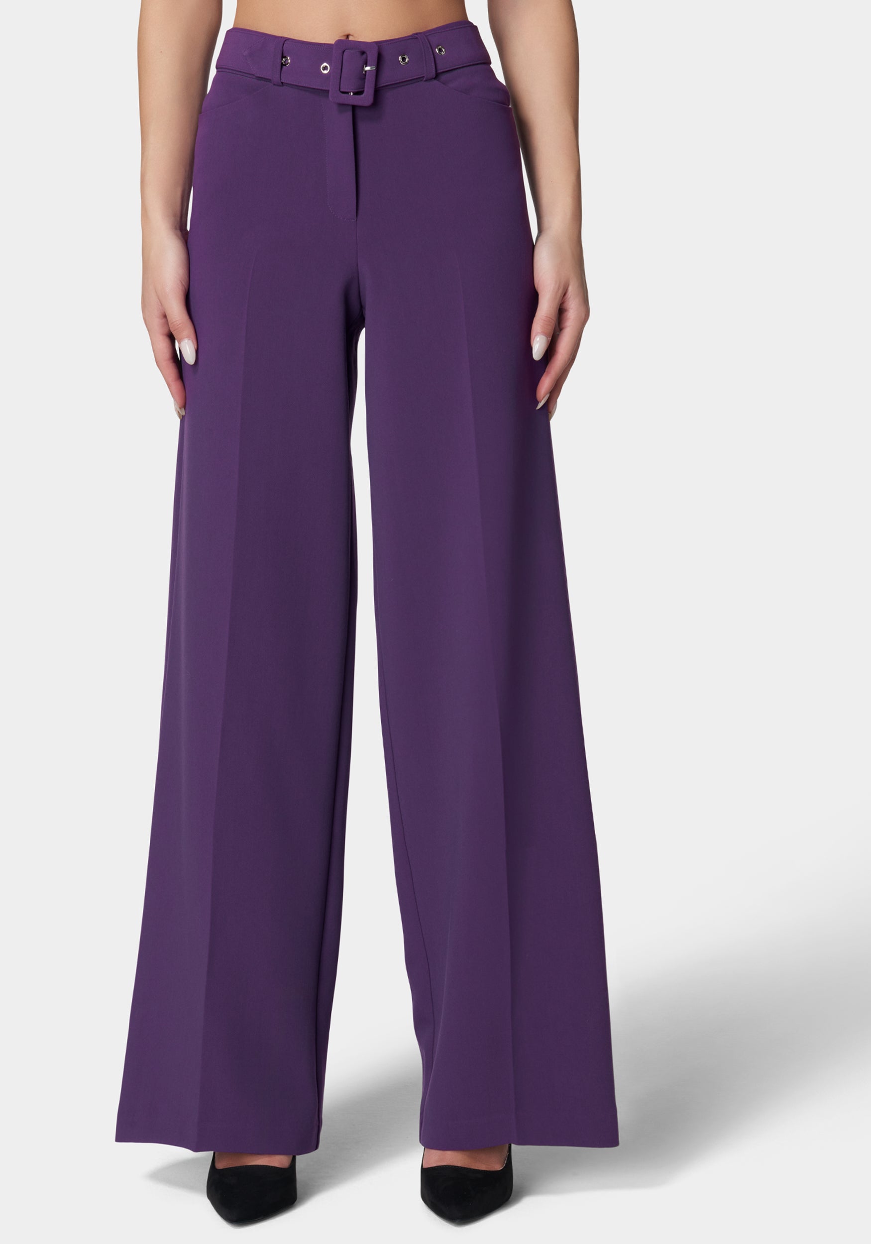 High Waist Belted Wide Leg Pant – bebe