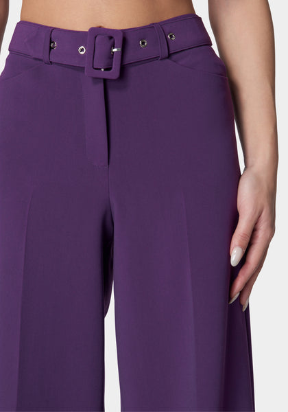 High Waist Belted Wide Leg Pant | bebe High Waist Belted Wide Leg Pant | bebe