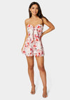 Printed Tie Front Romper