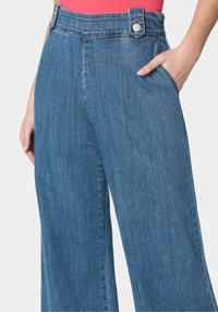 High Waist Ultra Wide Leg Light Weight Denim