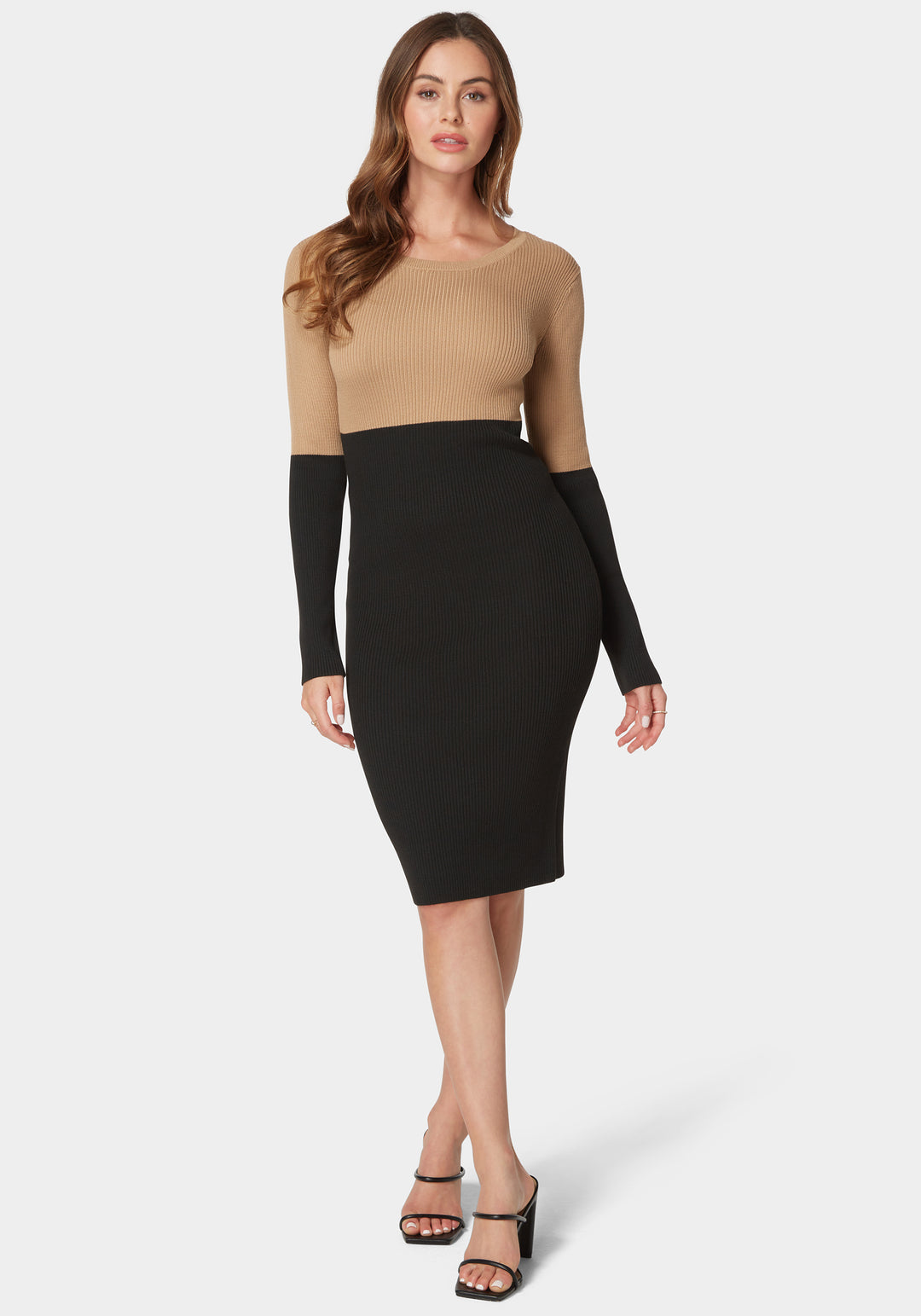 Midi Color Block Sweater Dress Midi Color Block Sweater Dress