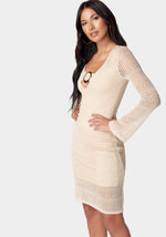 Long Sleeve Crochet Resort Dress
