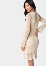 Long Sleeve Crochet Resort Dress