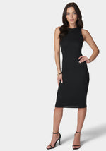 High Neck Midi Rib Dress