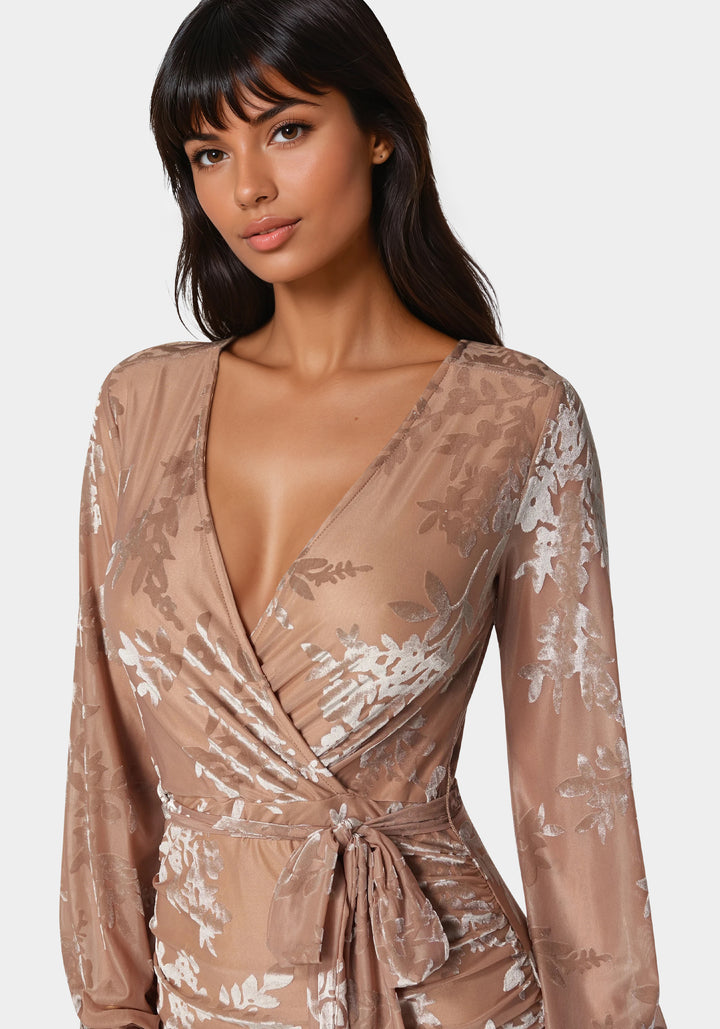 Other View-Surplice Burnout Mini Dress-Nude