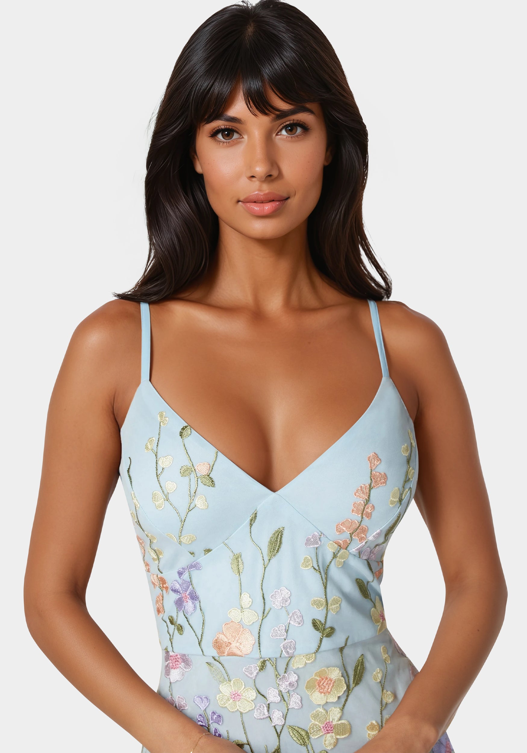 Other View-Floral Embroidered Midi Dress-Blue Multi