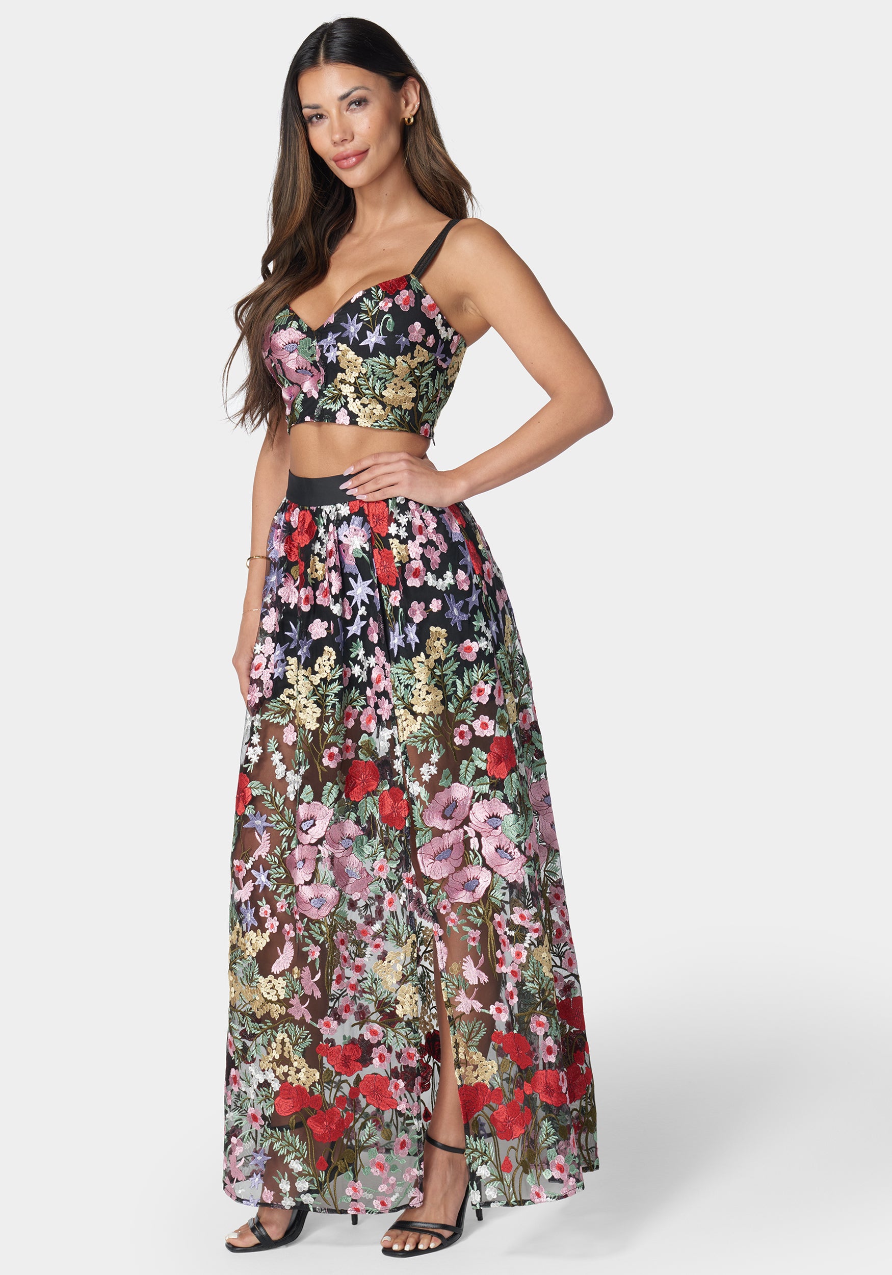 2 piece embroidered dress 2 pc layered full embroidered dress AutumnLane Clothing