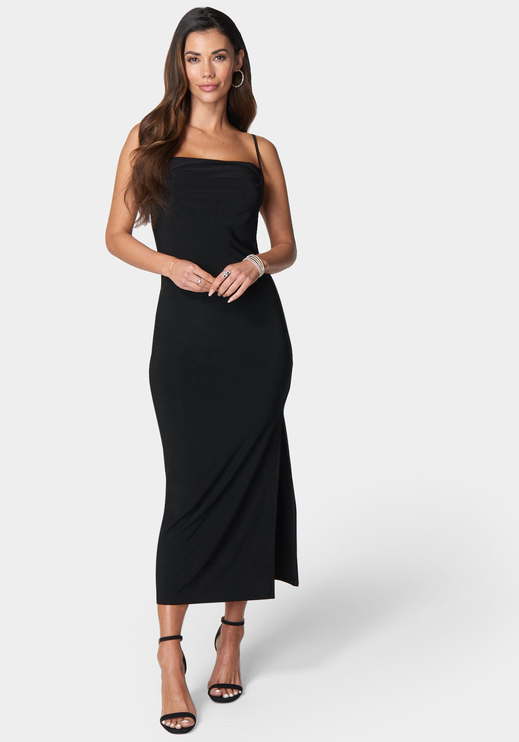 Bebe Women's Maxi Cowl Jersey Dress