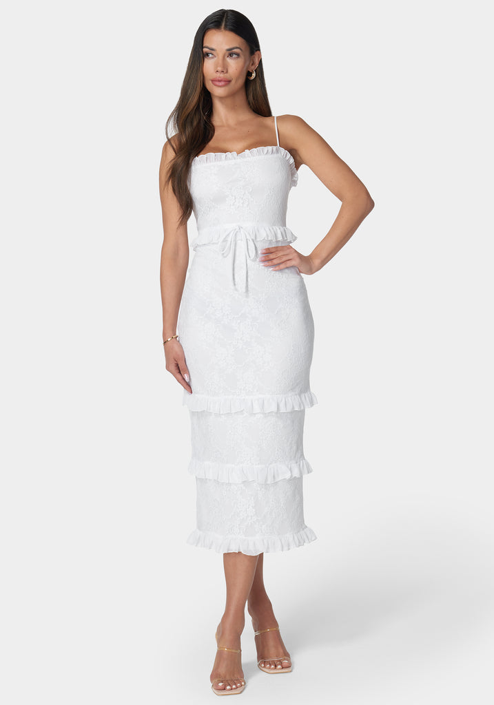 Smock Ruffle Maxi Dress – bebe