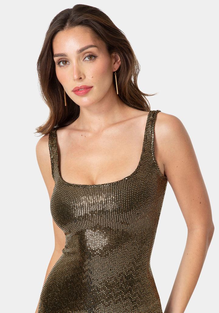 Other View-Disco Dot Tank Dress-Gold