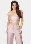 Iridescent Satin Bandeau Top