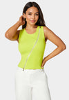 Sleeveless Assymetric Zipper Sweater Top