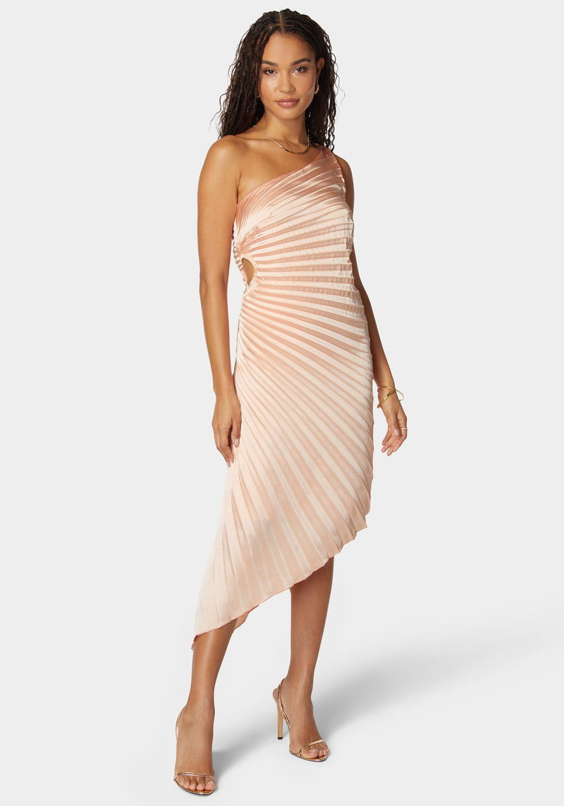 Peach one shoulder dress hotsell