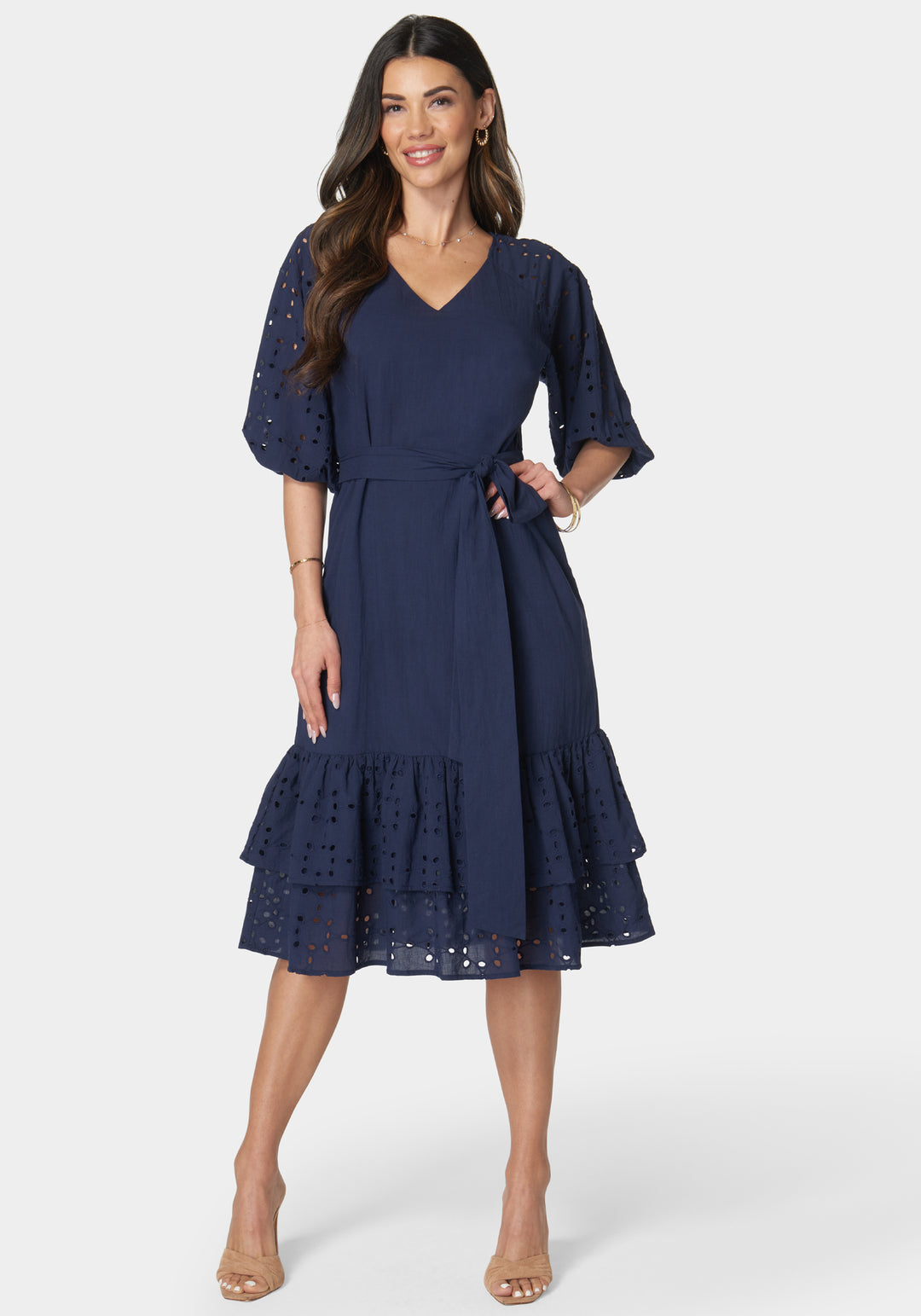 Cotton Eyelet Dress bebe Cotton Eyelet Dress bebe