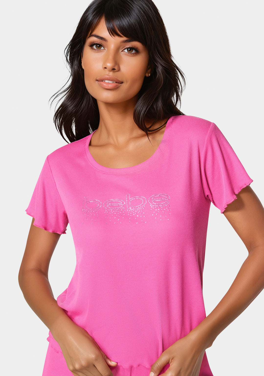 Other View-Rib Short Sets-Fuchsia