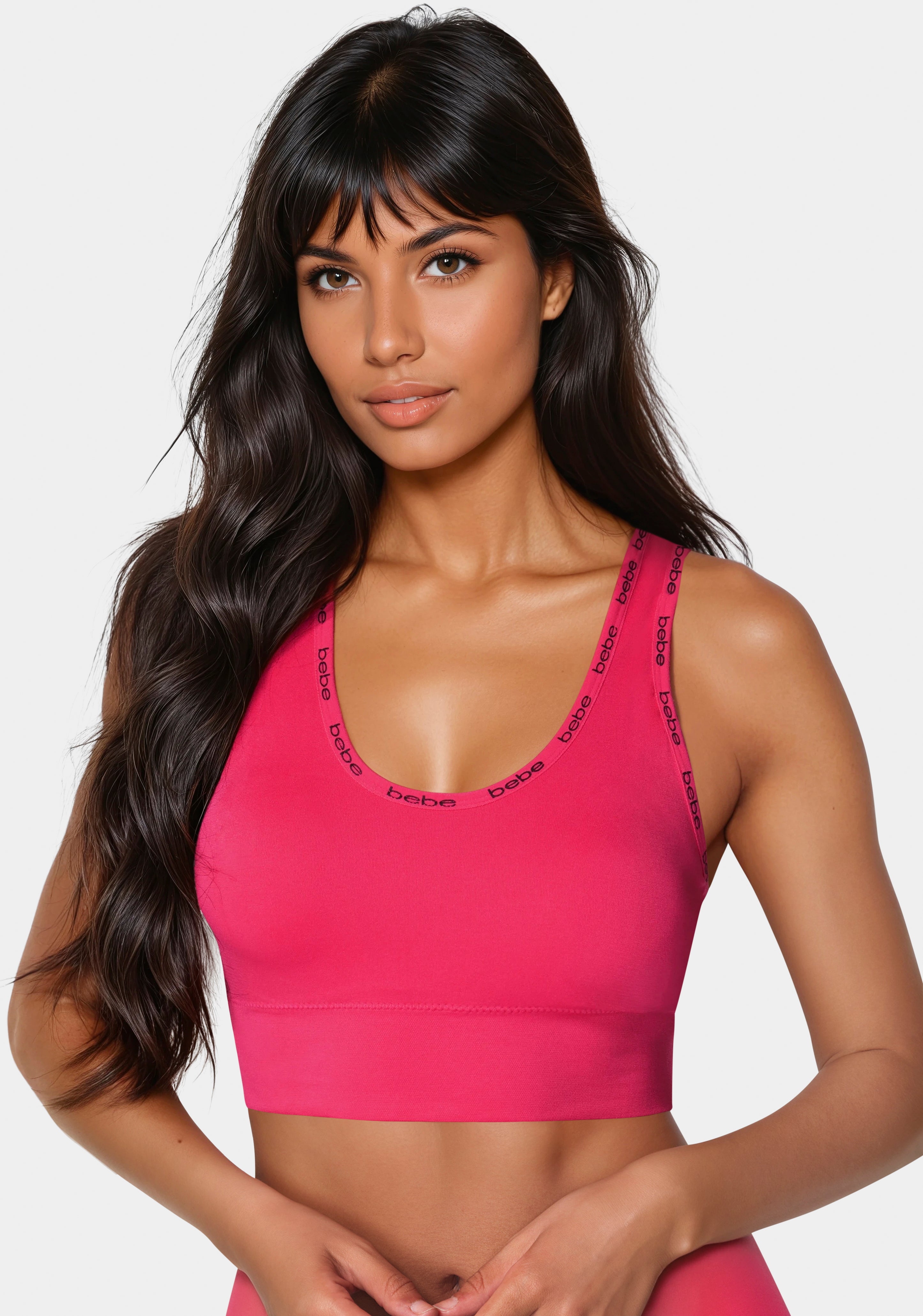 Front View-Two Pack Seamless Microfiber Bras-Cosmo