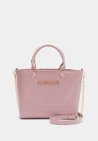 Celia Embossed Logo Satchel