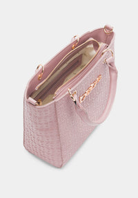 Celia Embossed Logo Satchel