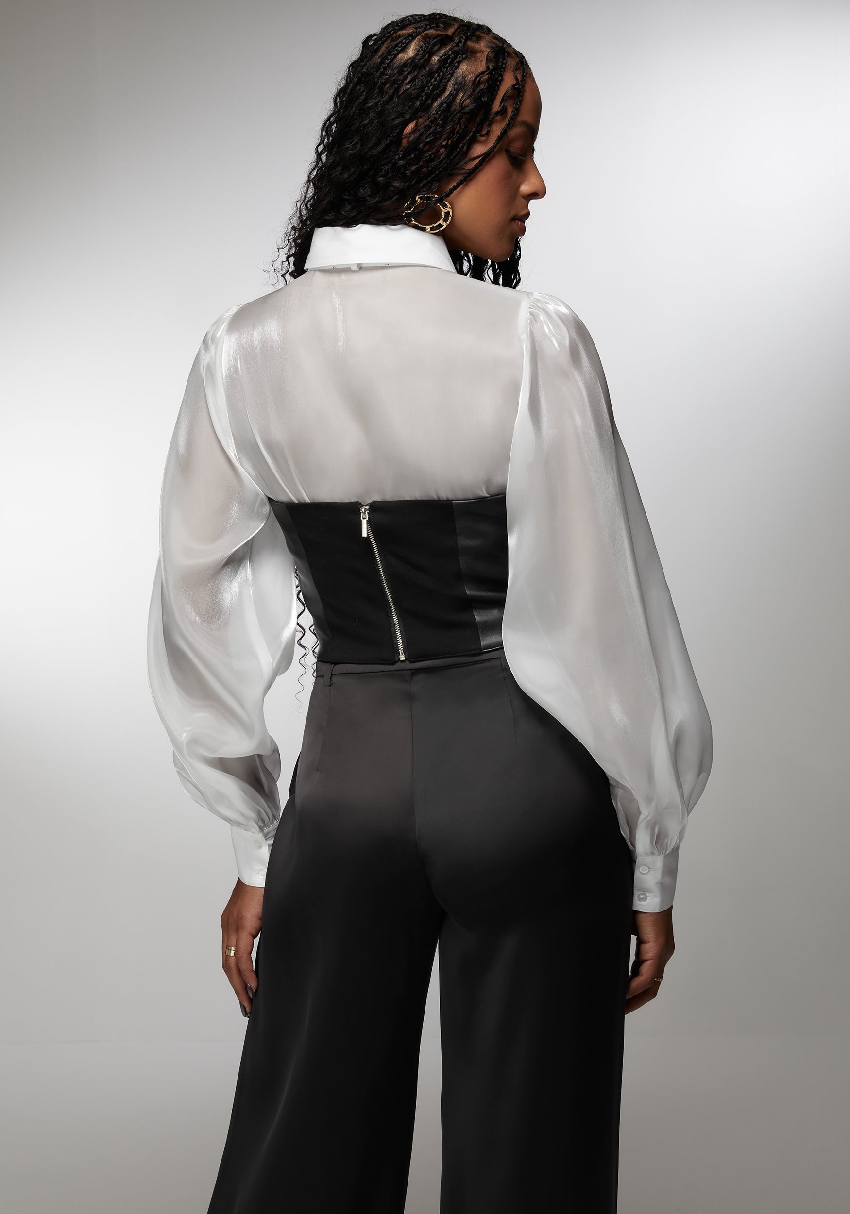 Symmetric Zipper Vegan Leather Corset – bebe