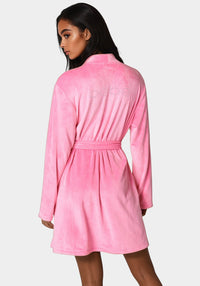 Velour Robe With Rhinestone