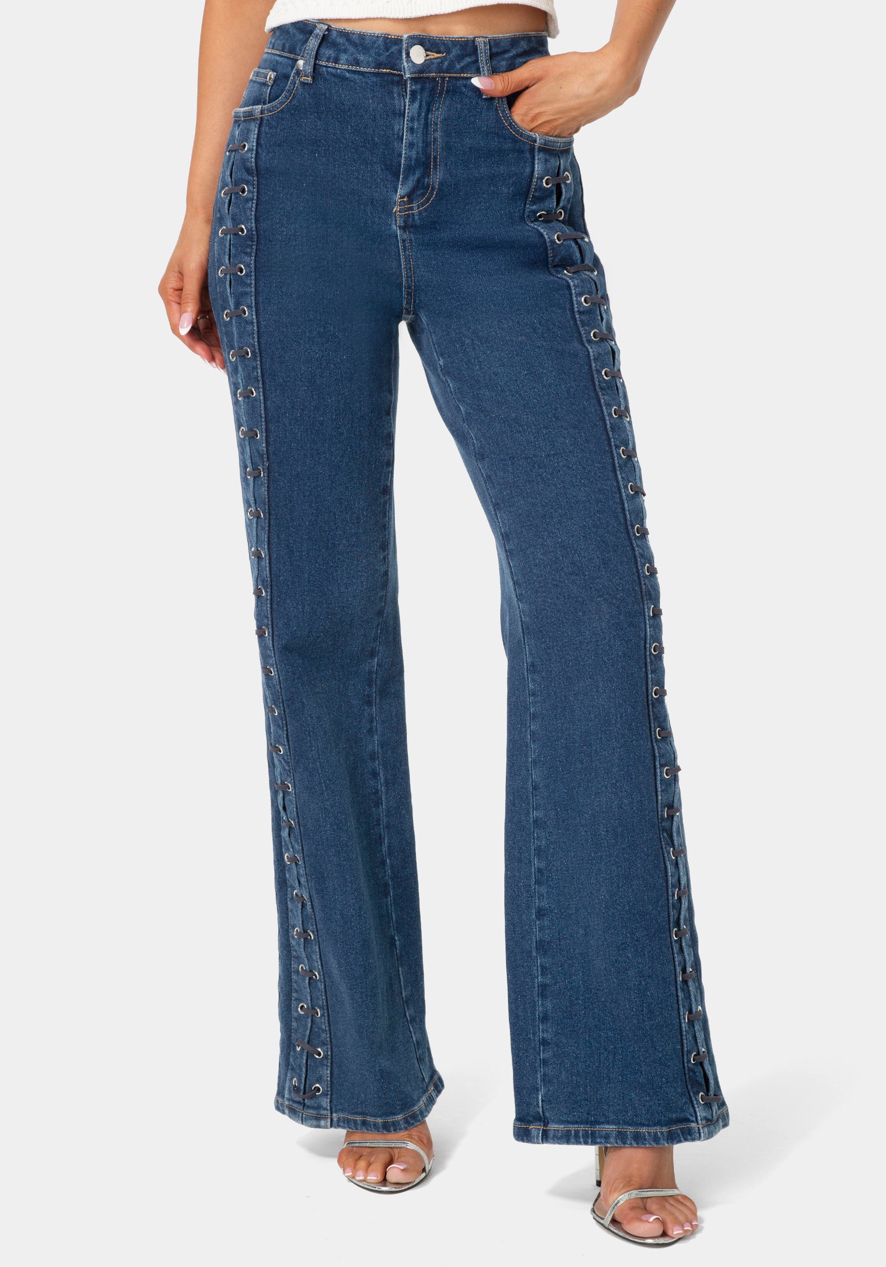 BEEDEN L EYELET SEMI LOOSE DENIM/XS 【公式通販】