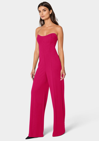 Studded Pearl Top And Palazzo Leg Jumpsuit | bebe