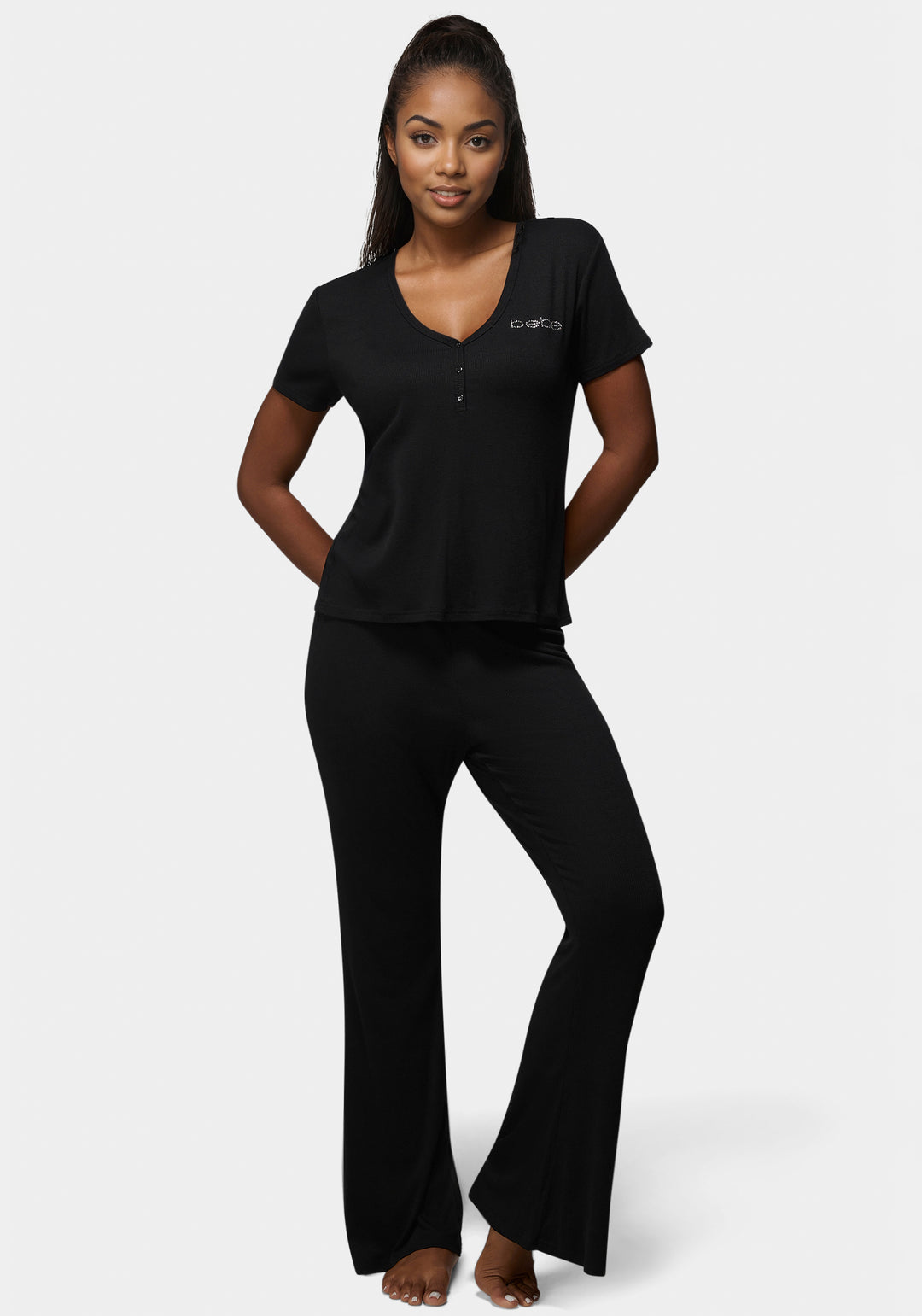 Front View-Better Thangs Lounge Set-Black Beauty