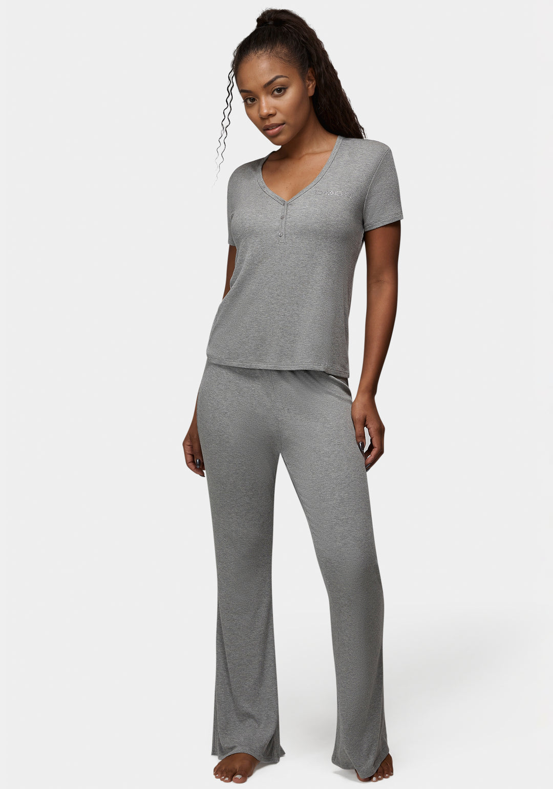 Front View-Better Thangs Lounge Set-Grey Heather