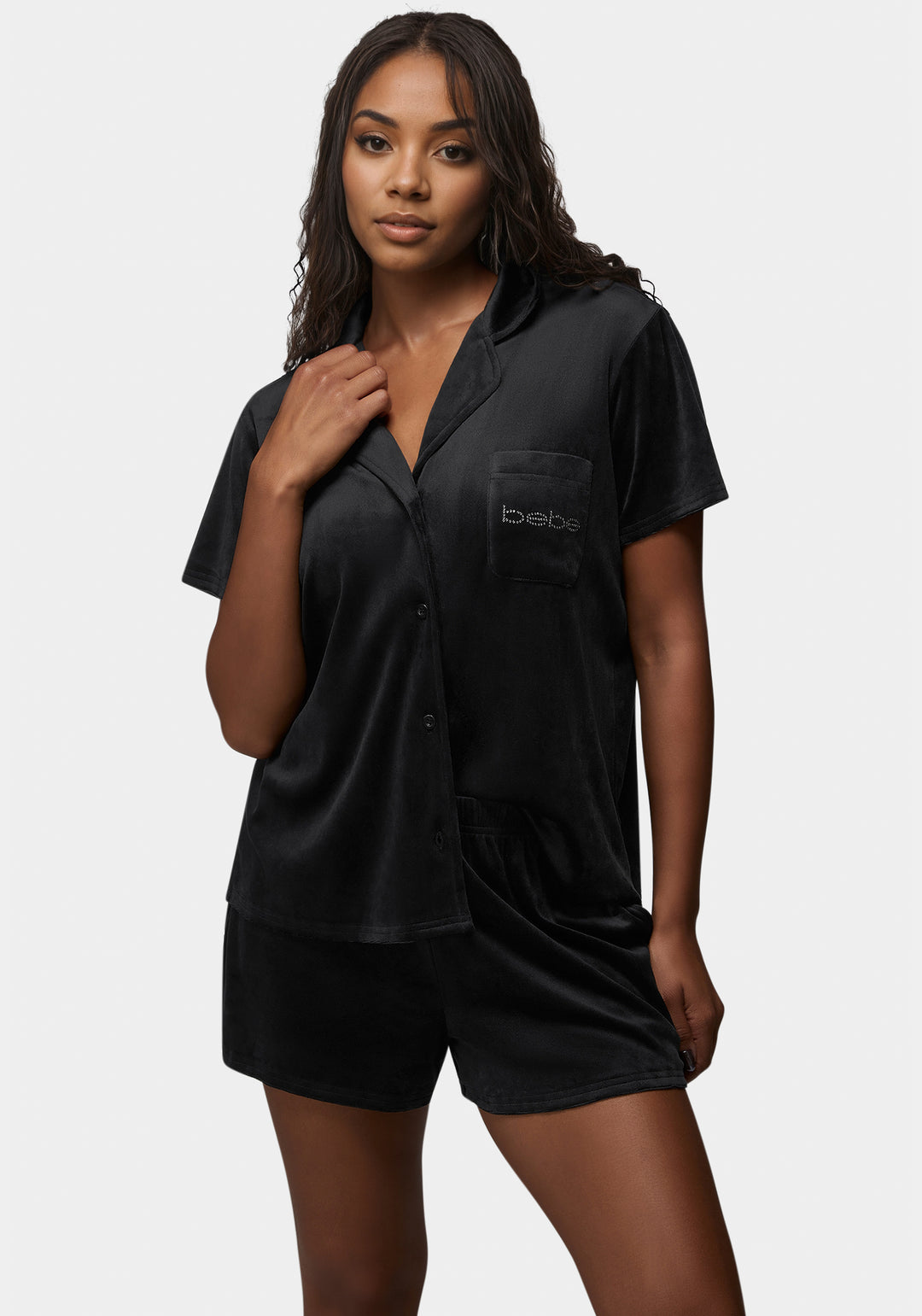 Front View-Cici Short Set-Black Beauty