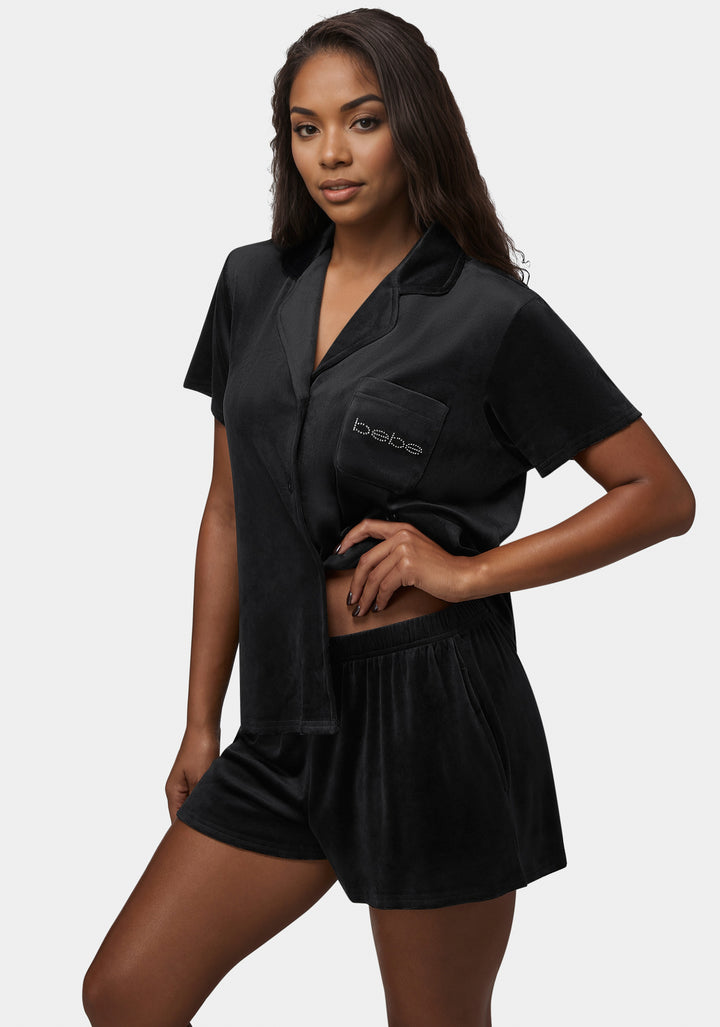 Side View-Cici Short Set-Black Beauty