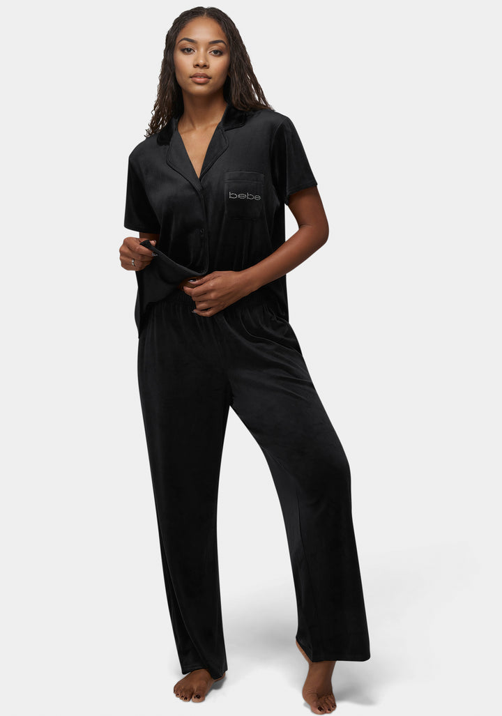 Front View-Cici Pant Set-Black Beauty