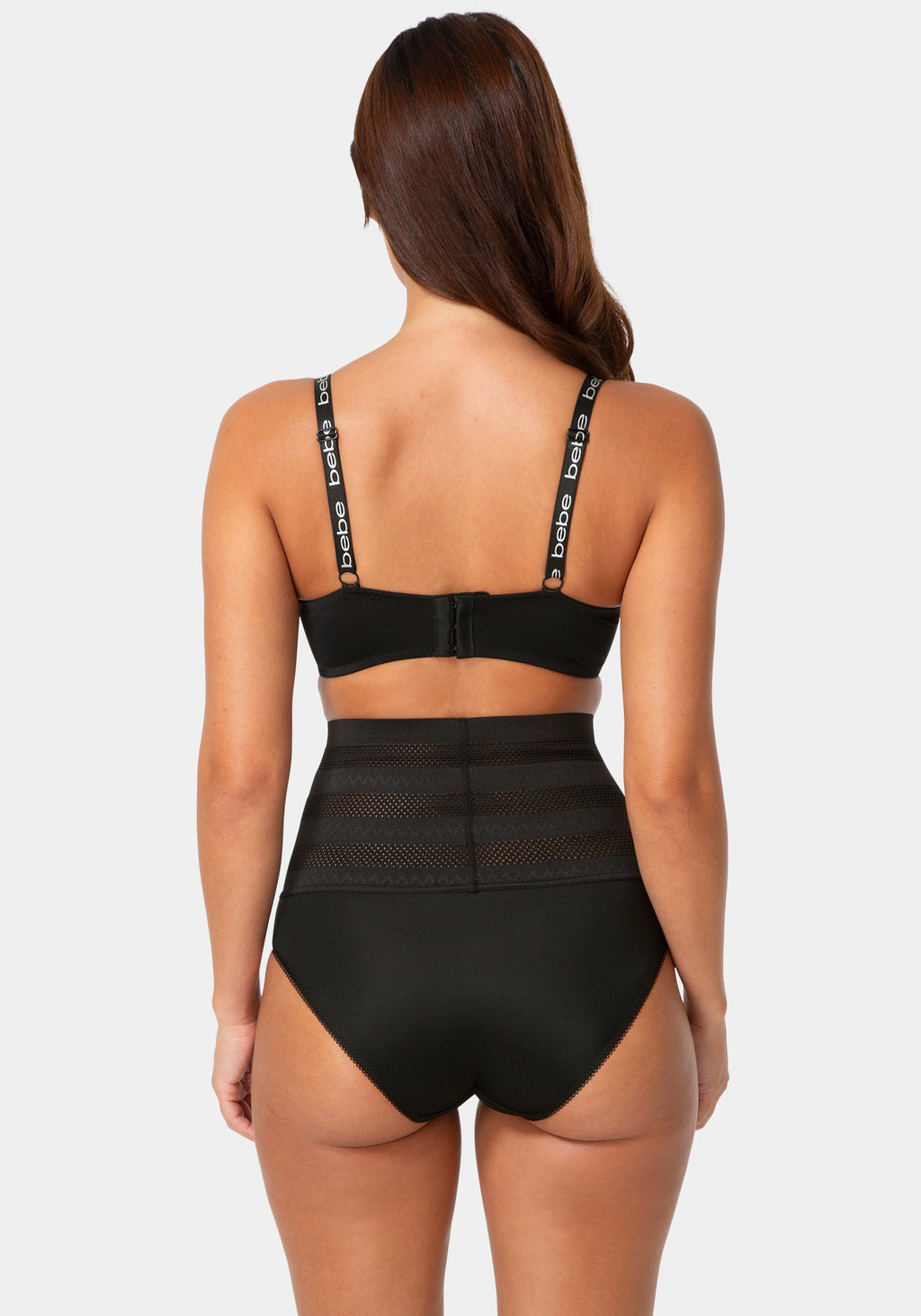 Back View-High-Waisted Tummy-Control Shaping Brief 2-Pack-BLACK