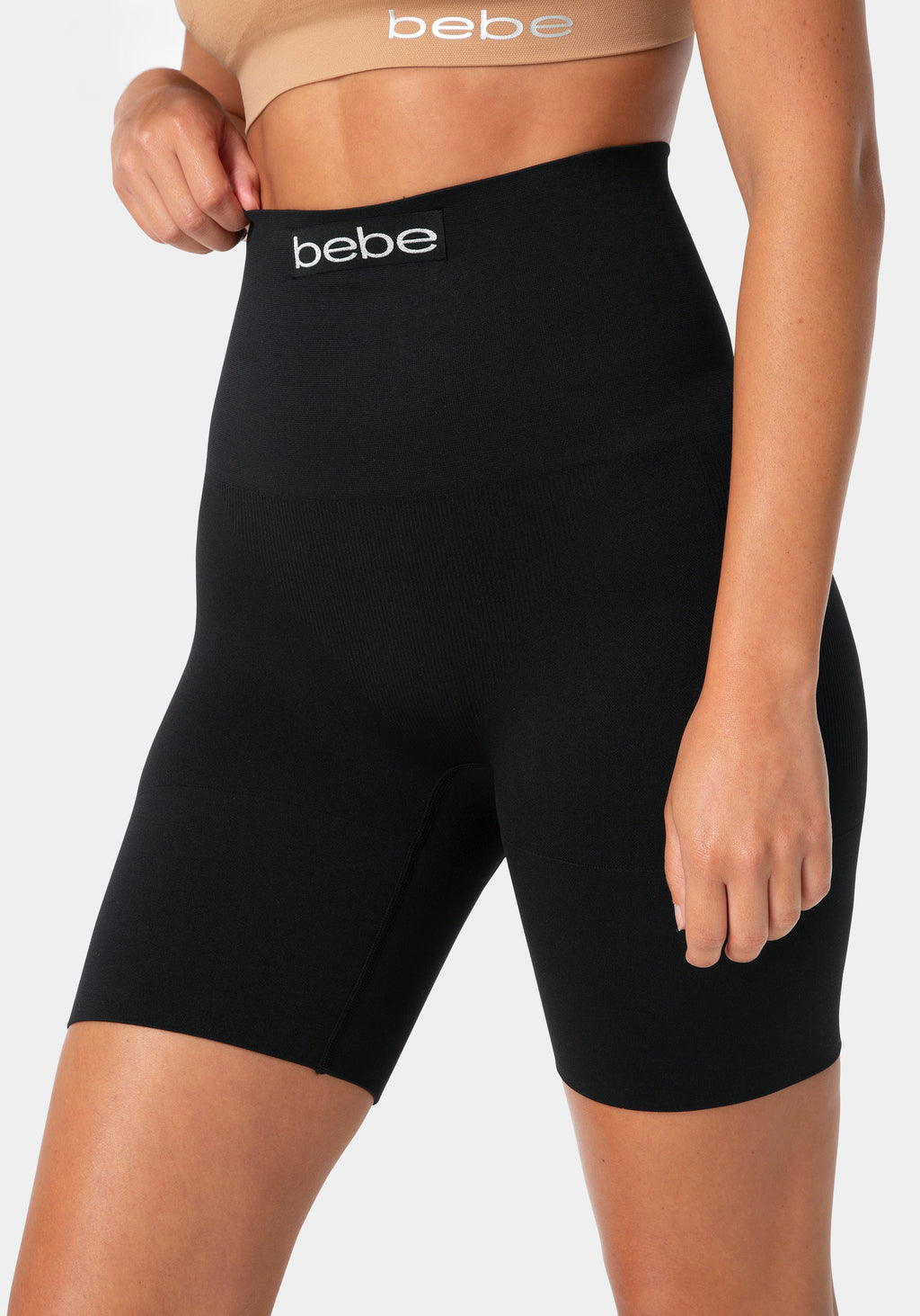 Side View-Hi-Rise Seamless Shaping Shorts 2-Pack - Firm Control-BLACK