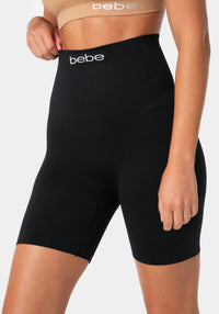 Side View-Hi-Rise Seamless Shaping Shorts 2-Pack - Firm Control-BLACK