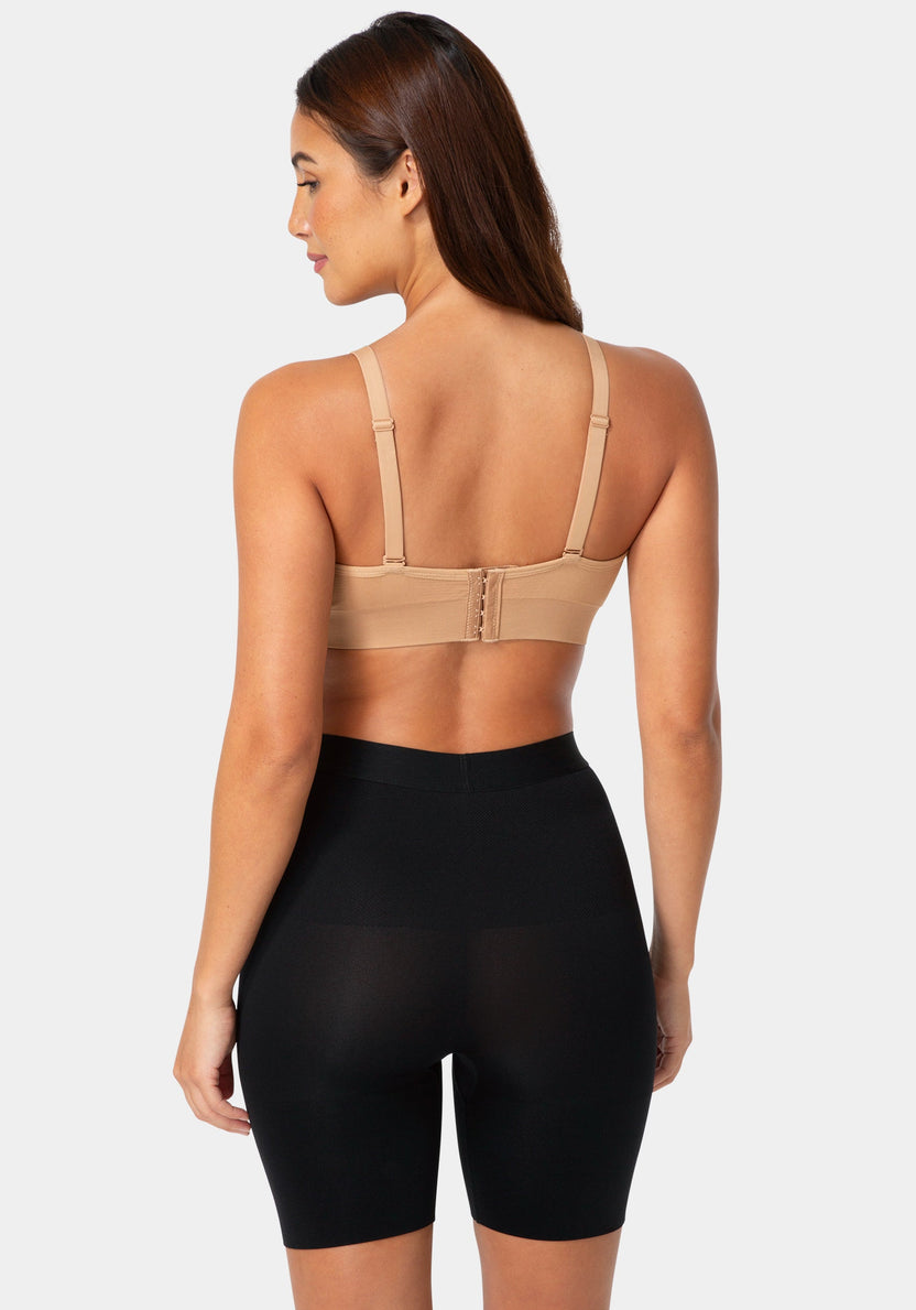Back View-Seamless Shaping Shorts 2-Pack - Thigh Shaper-BLACK