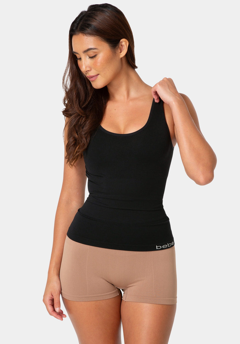 Front View-Seamless Shaping Camisole 2-Pack - Firm Control (Nude)-SOFT NUDE