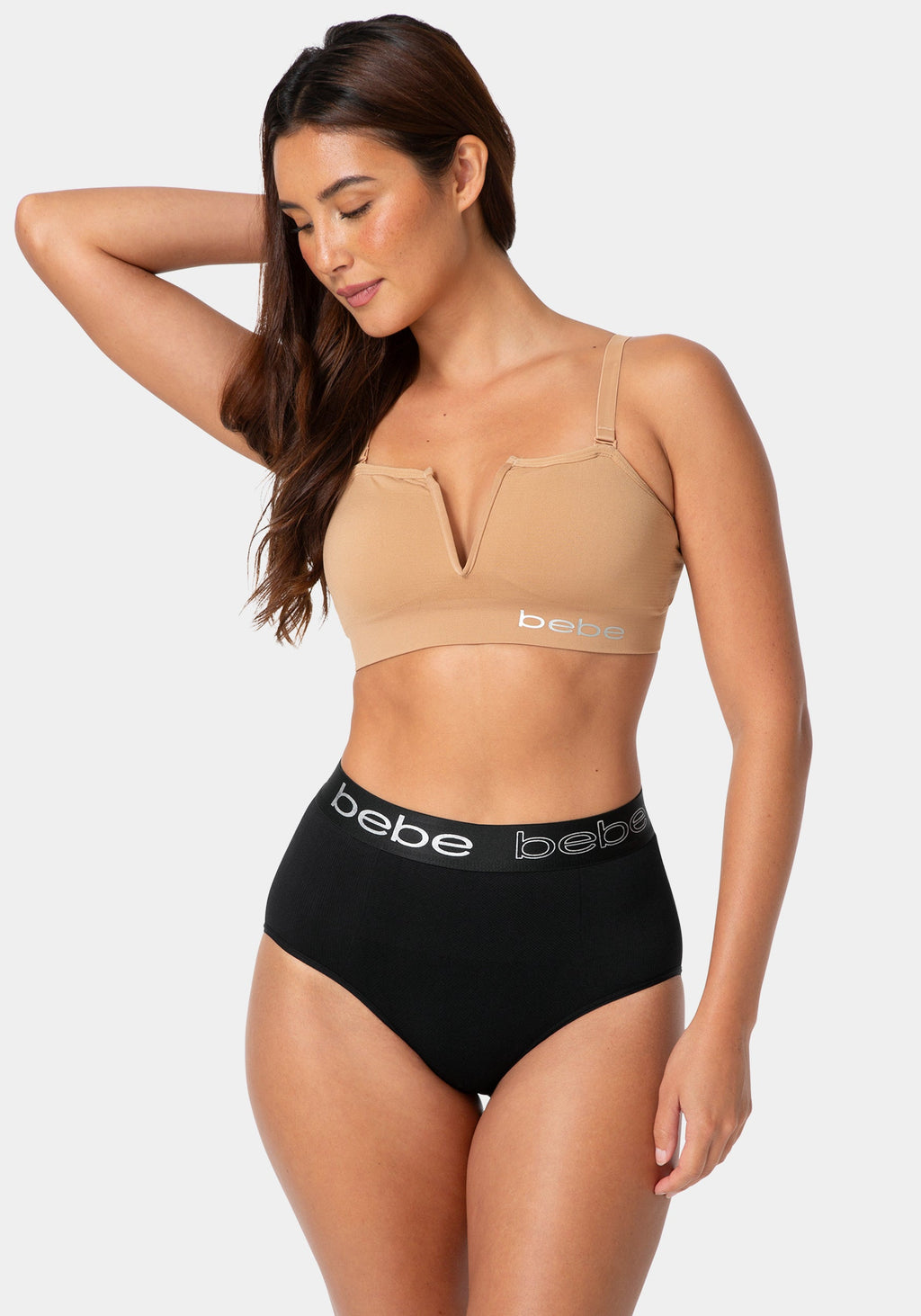 Front View-Seamless Shaping Brief 3-Pack - Medium Control-BLACK
