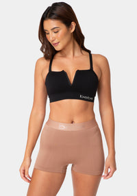 Front View-Seamless Shaping Shorts 3-Pack - Medium Control-BLACK