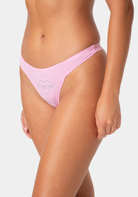 Side View-Comfort Thong Underwear 5-Pack-PINK FROSTING